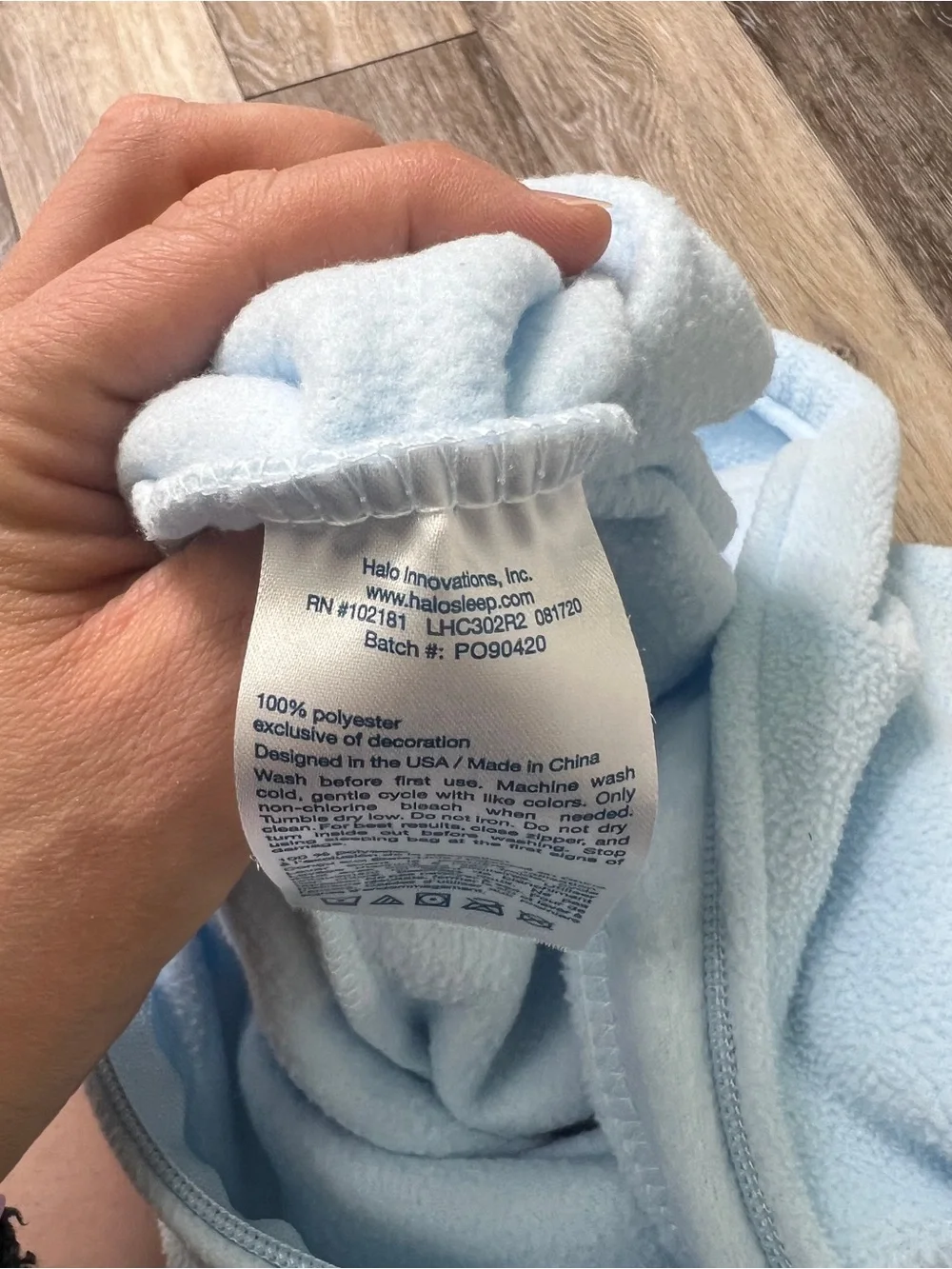 Halo Baby SleepSack in Light Blue Fleece - Large